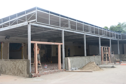 改建中的鈑噴實訓(xùn)教學(xué)基地